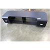 Image 1 : NEW BLACK MODERN ROLLING TV STAND WITH STORAGE AND GLASS SHELVES
