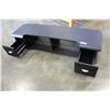 Image 2 : NEW BLACK MODERN ROLLING TV STAND WITH STORAGE AND GLASS SHELVES