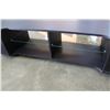 Image 3 : NEW BLACK MODERN ROLLING TV STAND WITH STORAGE AND GLASS SHELVES