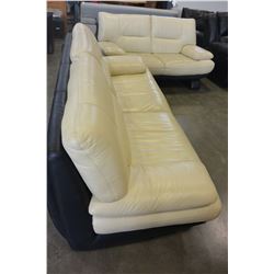 ITALIAN LEATHER SOFA AND LOVESEAT
