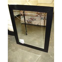 BLACK FRAMED BEVELLED WALL MIRROR