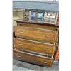 Image 2 : SOLID WOOD 3 DRAWER CHERRY FINISH CHEST OF DRAWERS