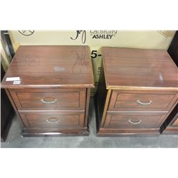 PAIR OF SOLID WOOD 2 DRAWER CHERRY FINISH NIGHSTANDS
