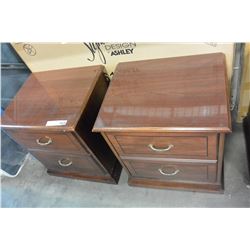 PAIR OF SOLID WOOD 2 DRAWER CHERRY FINISH NIGHSTANDS