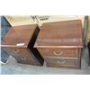Image 1 : PAIR OF SOLID WOOD 2 DRAWER CHERRY FINISH NIGHSTANDS