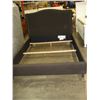 Image 1 : NEW ASHLEY CONTEMPORARY GREY FABRIC QUEENSIZE PLATFORM BEDFRAME WITH NAILHEAD ACCENT,RETAIL $ 1199 B