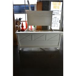 NEW ASHLEY FURNITURE WHITE QUEENSIZE CONTEMPORARY PANEL BEDFRAME RETAIL $1499