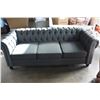 Image 1 : NEW ASHLEY CONTEMPORARY TUFTED SOFA IN GREY CHARCOAL FABRIC, RETAIL $1699