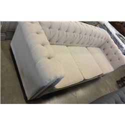 NEW ASHLEY CONTEMPORARY TUFTED SOFA IN BEIGE FABRIC, RETAIL $1699