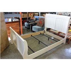 NEW ASHLEY SIGNATURE DESIGN WHITE CARVED SLEIUGH BEDFRAME RETAIL $2999