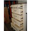 Image 3 : NEW ASHLEY FURNITURE CONTEMPORARY WHITE FINISH 5 DRAWER CHEST WITH RECLAIMED TOP, RETAIL $1899