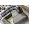 Image 3 : NEW MODERN BROWN STITCHED LEATHER 3 PIECE SECTIONAL SOFA WITH CHAISE, RETAIL $4198