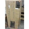 Image 2 : NEW IN BOX GLASS DOOR WOOD GRAIN FINISH TV STAND IN GREY