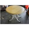 Image 1 : ROUND FOLDING TABLE AND 2 BARSTOOLS