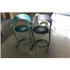 Image 2 : ROUND FOLDING TABLE AND 2 BARSTOOLS