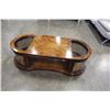 Image 2 : WOOD AND BOWED GLASS COFFEE TABLE