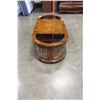 Image 3 : WOOD AND BOWED GLASS COFFEE TABLE