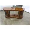 Image 1 : WOOD SERVER W/ BOWED GLASS DISPLAY