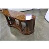 Image 2 : WOOD SERVER W/ BOWED GLASS DISPLAY
