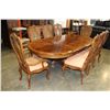 Image 3 : WOOD DINING TABLE W/ 2 LEAFS AND 8 CHAIRS