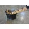 Image 2 : COAT HANGER AND METAL BUCKET