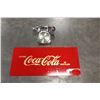 Image 1 : TIN COKE SIGN AND METAL CLOCK