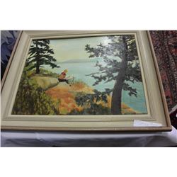 OIL ON BOARD ARTIST SKETCHING OF A SHORE E ALLAN