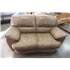 Image 2 : BROWN LEATHER LOVESEAT