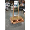 Image 3 : VINTAGE OAK 2 DRAWER DRESSING MIRROR STAND