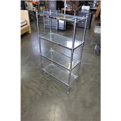 METAL AND GLASS 4 TIER SHELF