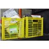Image 1 : TOTE OF BEDDING AND TOTE OF MASSAGER ELECTRONICS
