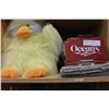 Image 1 : VINTAGE SHARLY TEMPLE DOLL, DUCK STUFFY, BATHMAT, AND CRYSTAL