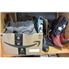Image 1 : LOT OF HOME MADE JEAN PURSES, ETC, AND COWBOY BOOTS