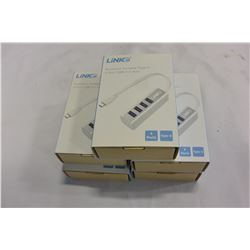 5 NEW TYPE C USB HUBS, RETAIL $30 EACH, VALUE $150