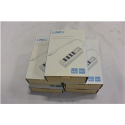 5 NEW TYPE C USB HUBS, RETAIL $30 EACH, VALUE $150
