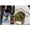 Image 1 : TASCO BINOCULARS AND ELECTRONICS AND HAT W/ PINS AND BLANKET
