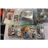 Image 3 : BAG OF JEWELRY, COLLECTOR PINS, AND HOCKEY CARDS