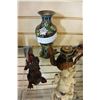 Image 2 : CLOISONNE VASE AND EASTERN FIGURES