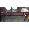 Image 1 : CHERRY WOOD AND GLASS SOFA TABLE