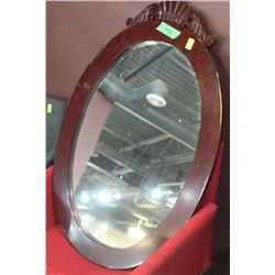 OVAL CHERRY WOOD FRAMED WALL MIRROR