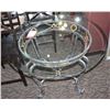 Image 1 : METAL GLASS WROUGHT IRON STYLE ROUND TABLE