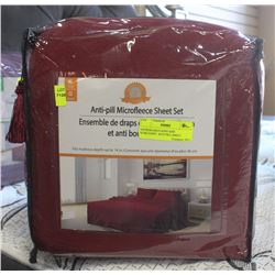 MICROFLEECE KING SIZE BURGUNDY  ANTI PILL SHEET