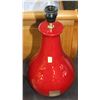 Image 1 : RED CERAMIC LAMP NO SHADE