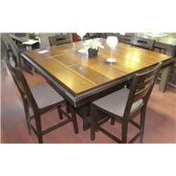 BROWN WINCHESTER DINING TABLE WITH 4 CHAIRS