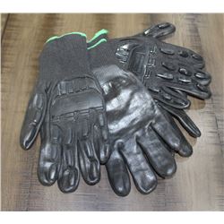 IMPACT & CUT RESISTANT  XL  GLOVES - LOT OF 6