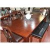 Image 1 : BROWN CHANEY DINING TABLE WITH 4 CHAIRS & BENCH