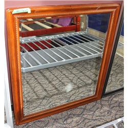 BROWN SQUARED FRAMED WALL MIRROR