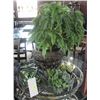 Image 1 : METAL GLOBE,PLANT STAND AND SILK PLANTS