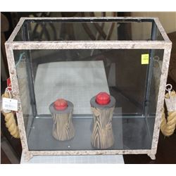 DECORATIVE GLASS DISPLAY CASE FLOOR DISPLAY