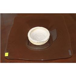 DECORATIVE GLASS CANDY DISH FLOOR DISPLAY